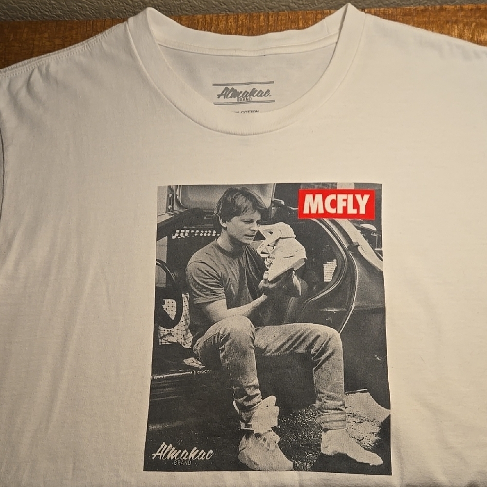 White Graphic Tee with McFly Print - Picture 5 of 8